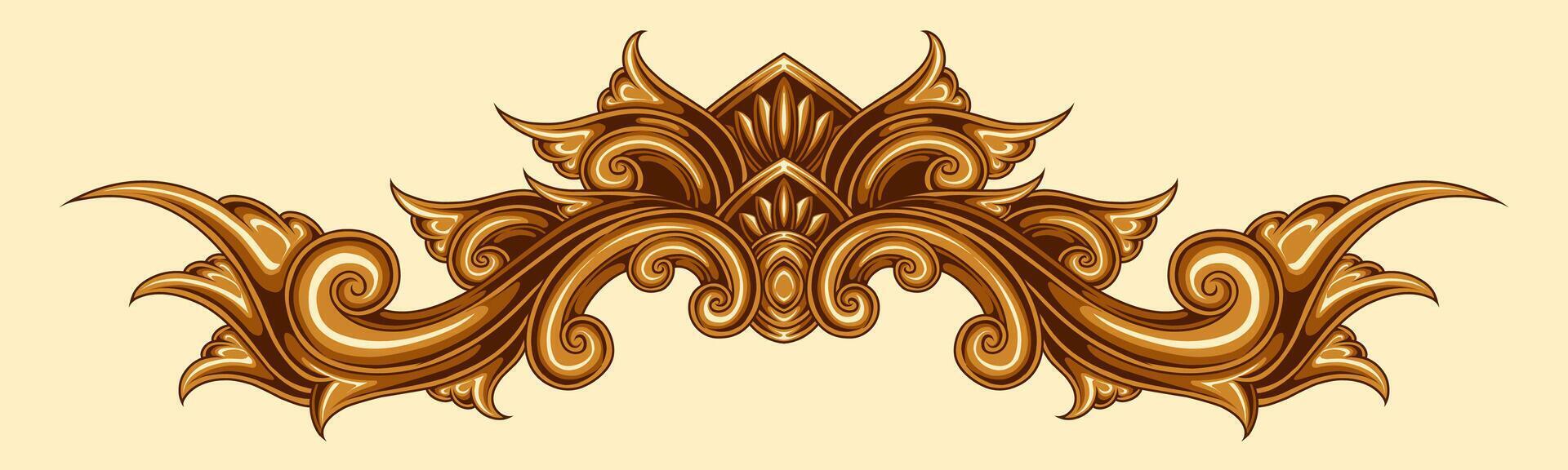 Beautiful carved decorative ornaments design for elements vector