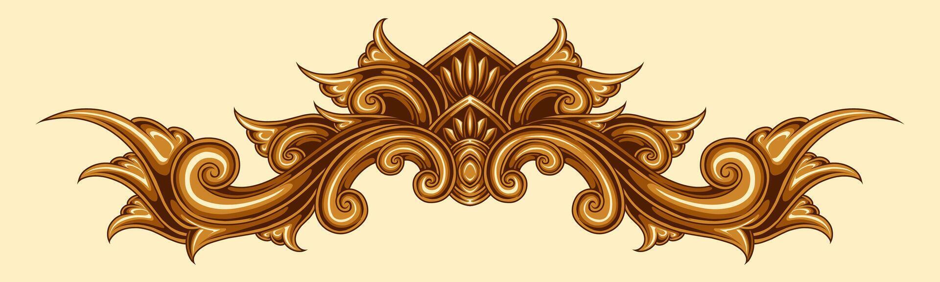 Beautiful carved decorative ornaments design for elements vector
