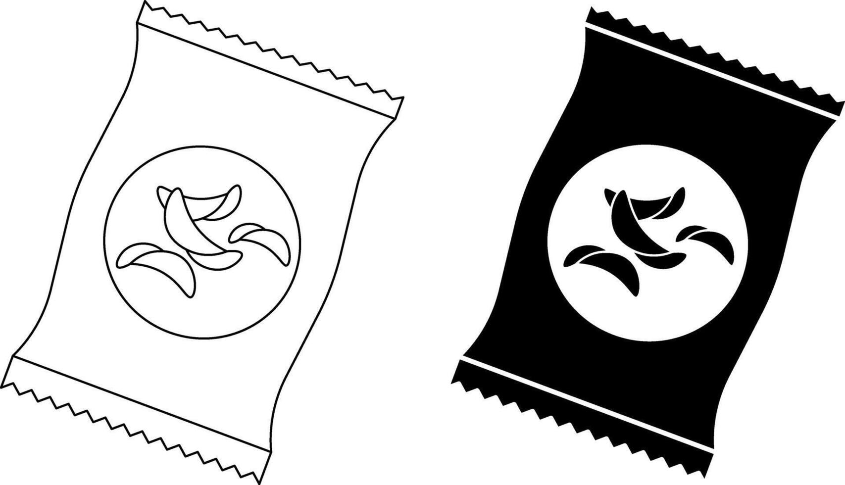 plastic bag Snack icon set vector