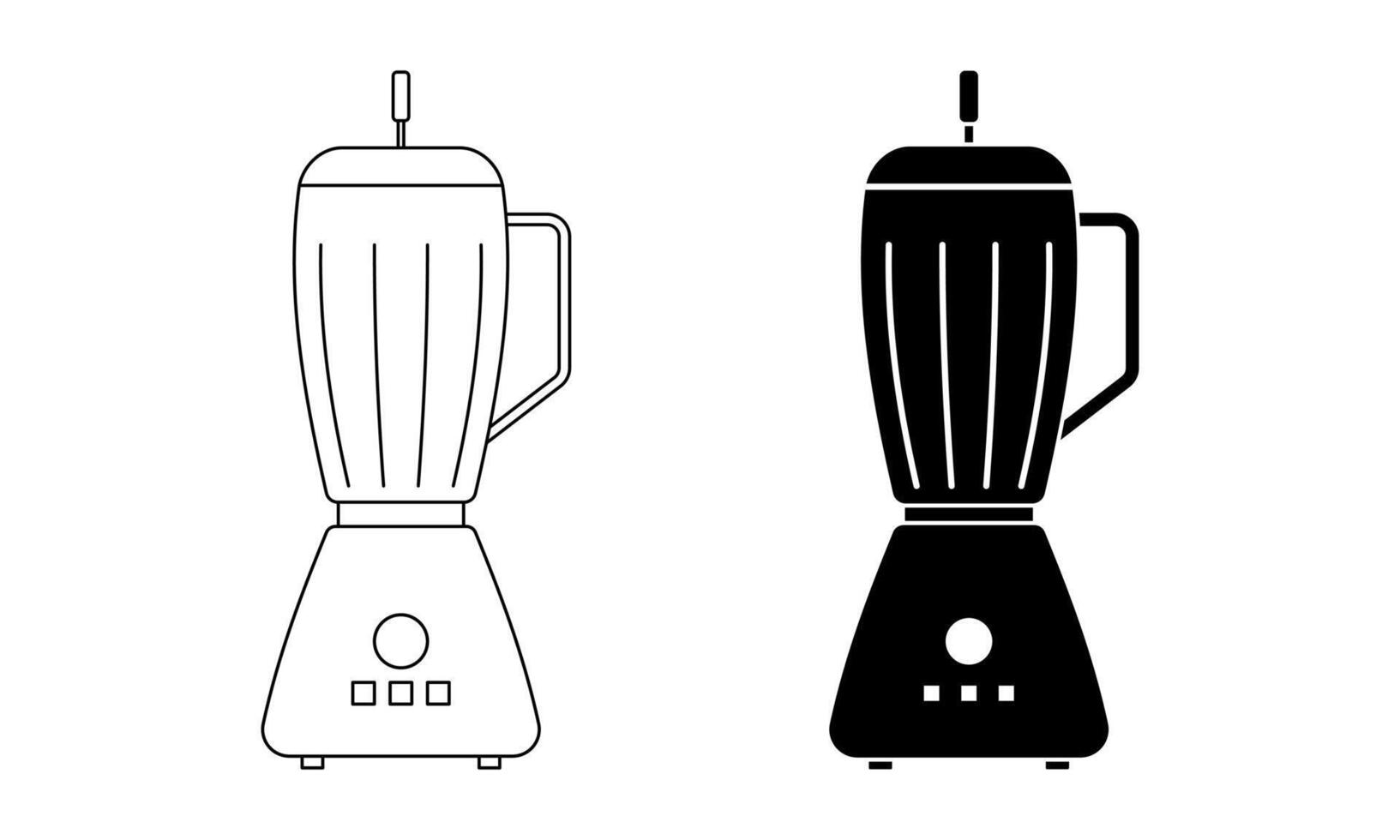 outline silhouette electric blender icon set isolated on white background vector