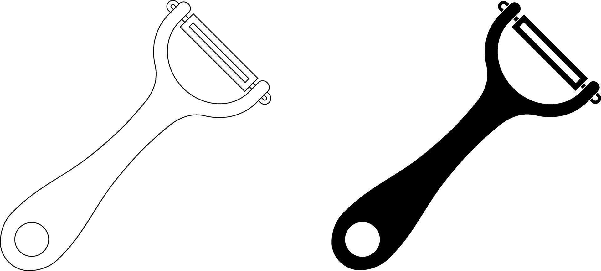peeler or vegetable scraper icon set vector
