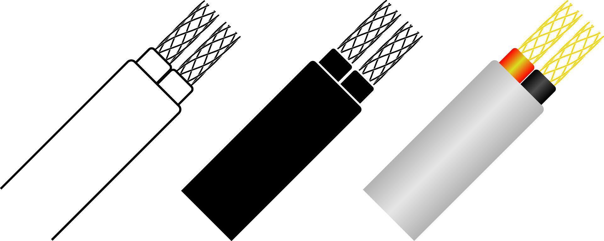 electrical cable icon set vector