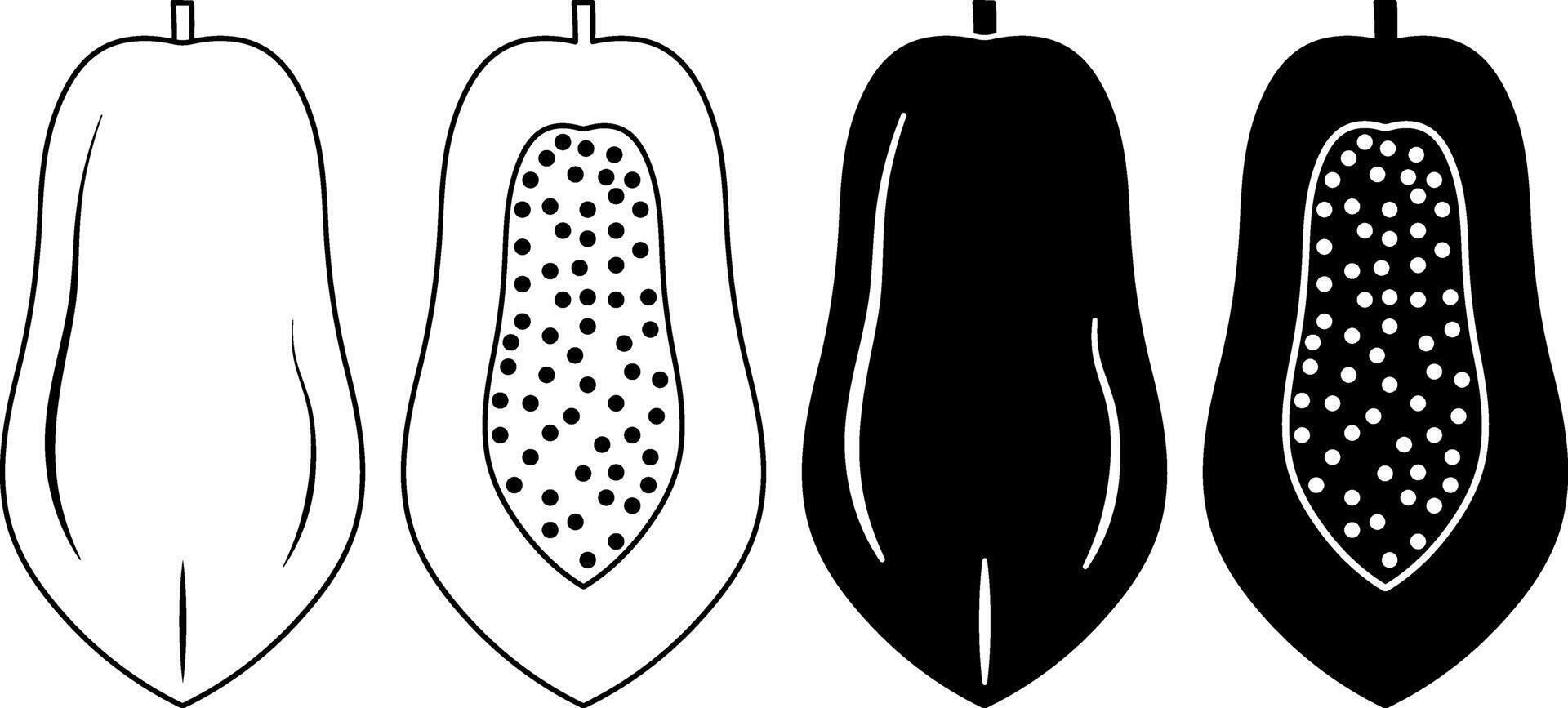 Papaya Outline Vector Art, Icons, and Graphics for Free Download