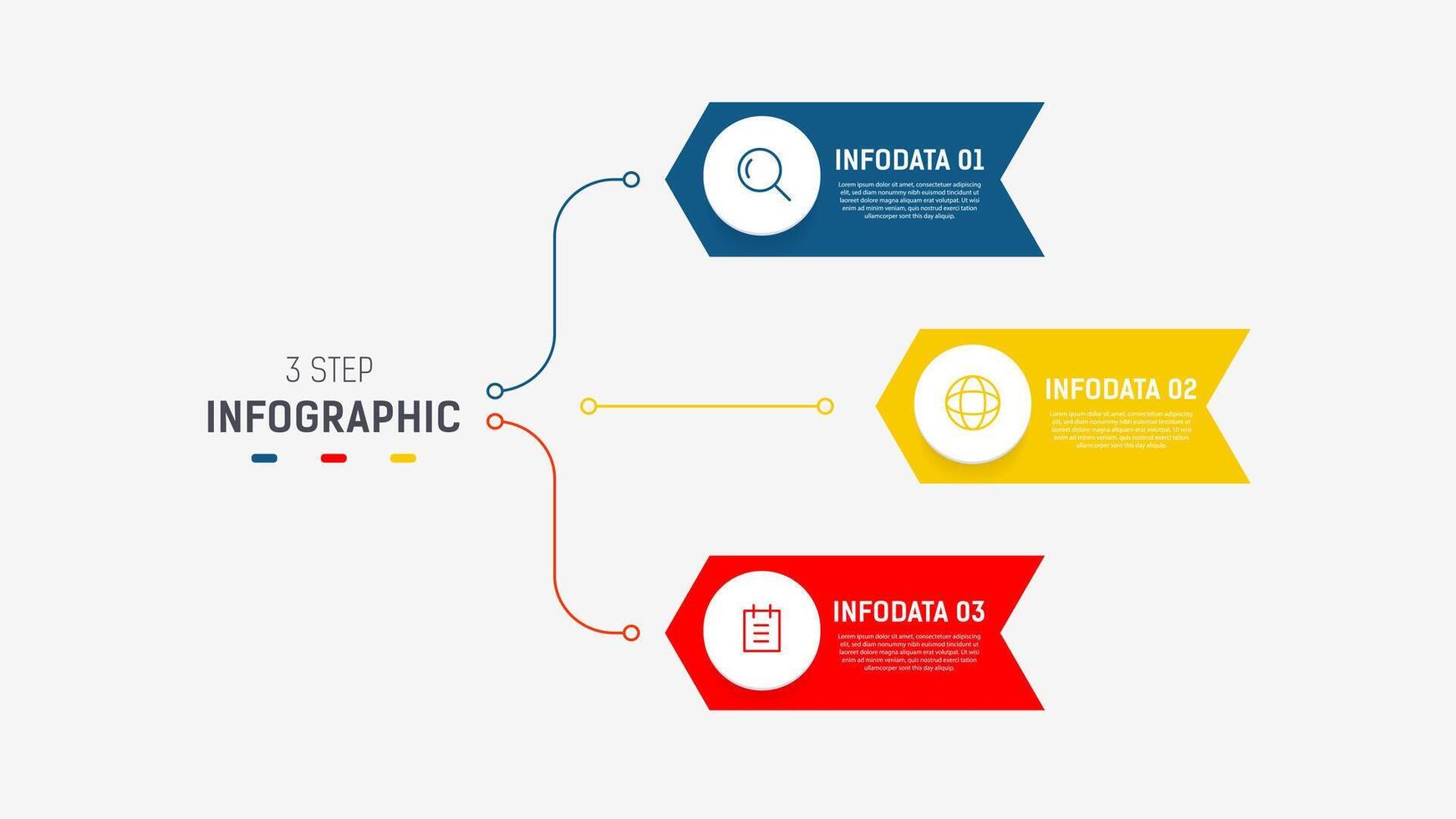 Three Step Infographic label design template with line icons. process steps diagram, presentations, workflow layout, banner, flow chart, info graph illustration. vector