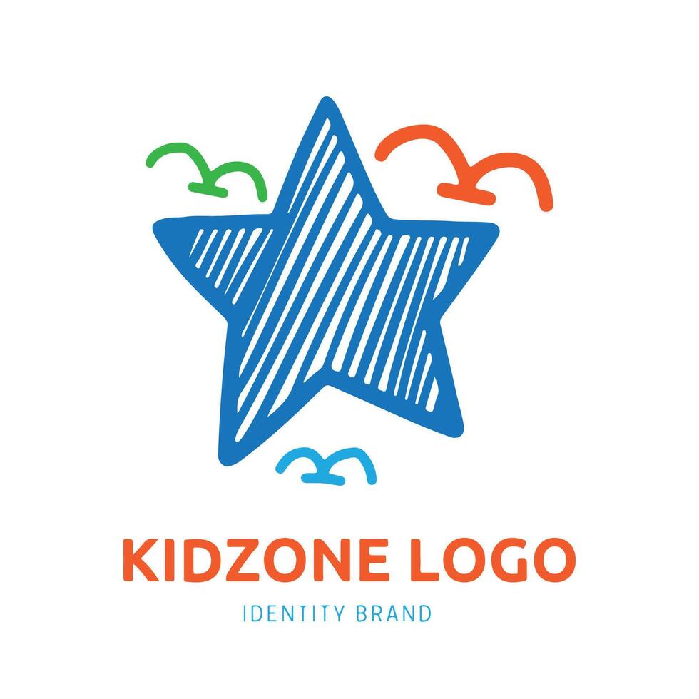 kid zone or kindergarten logo design for branding and identity vector