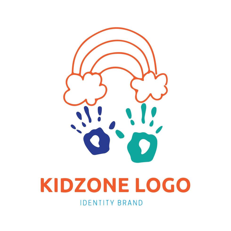 kid zone or kindergarten logo design for branding and identity vector