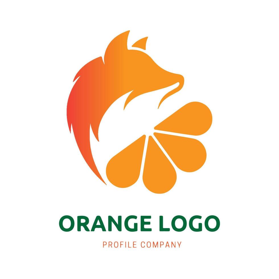 Orange logo design for brand company or identity vector
