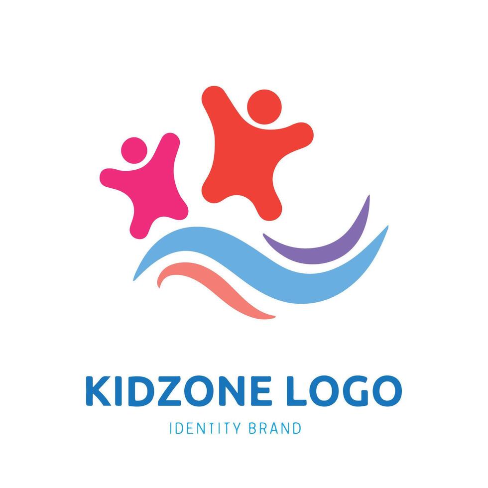 kid zone or kindergarten logo design for branding and identity vector