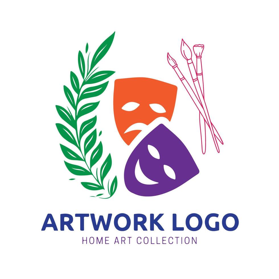 Art studio logo design for club or community vector