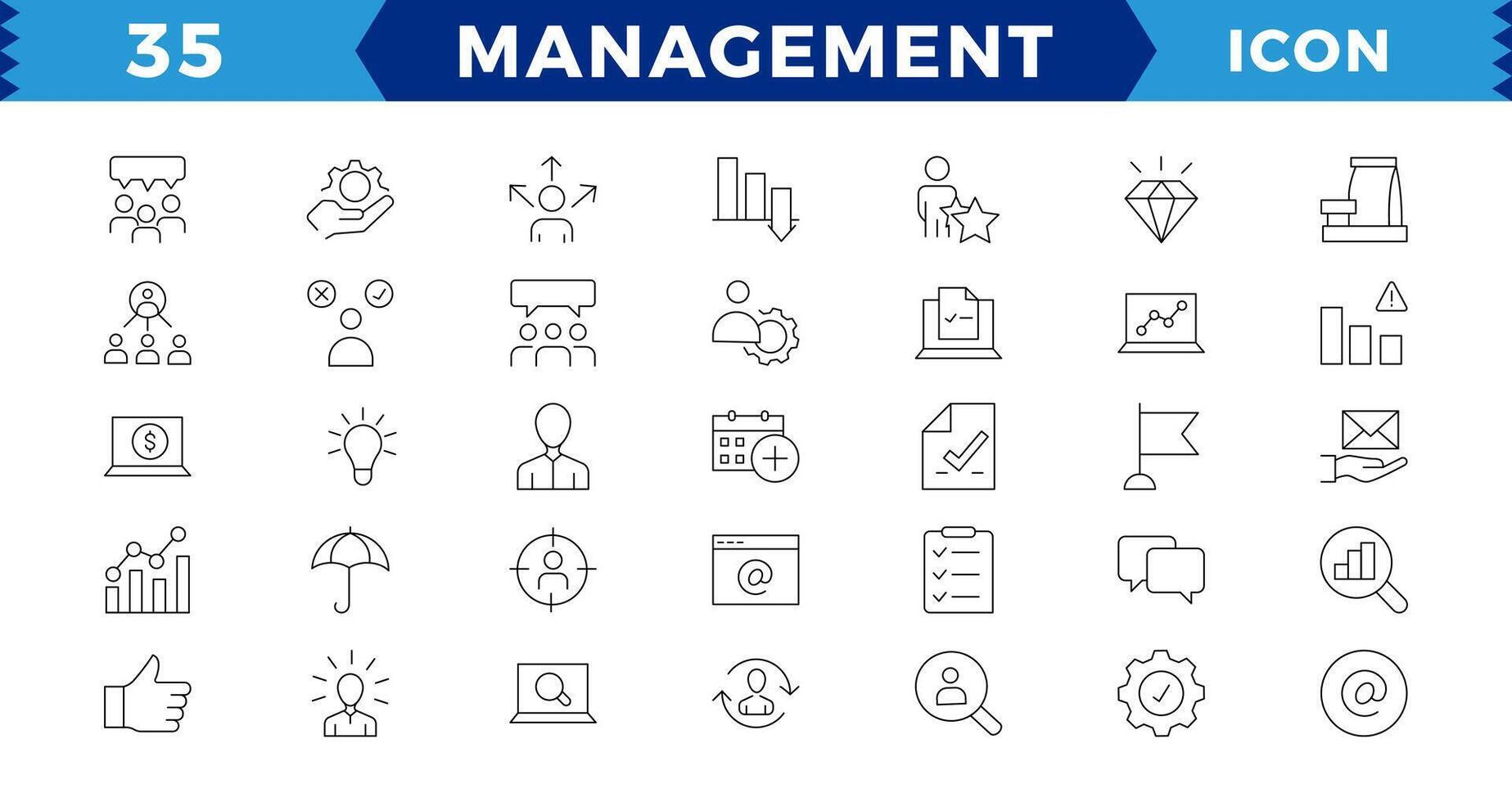 Business and management line icons set, web icons in line style.Career, Human Resources, Employee, Strategy, Time management, planning, project, startup, marketing. vector