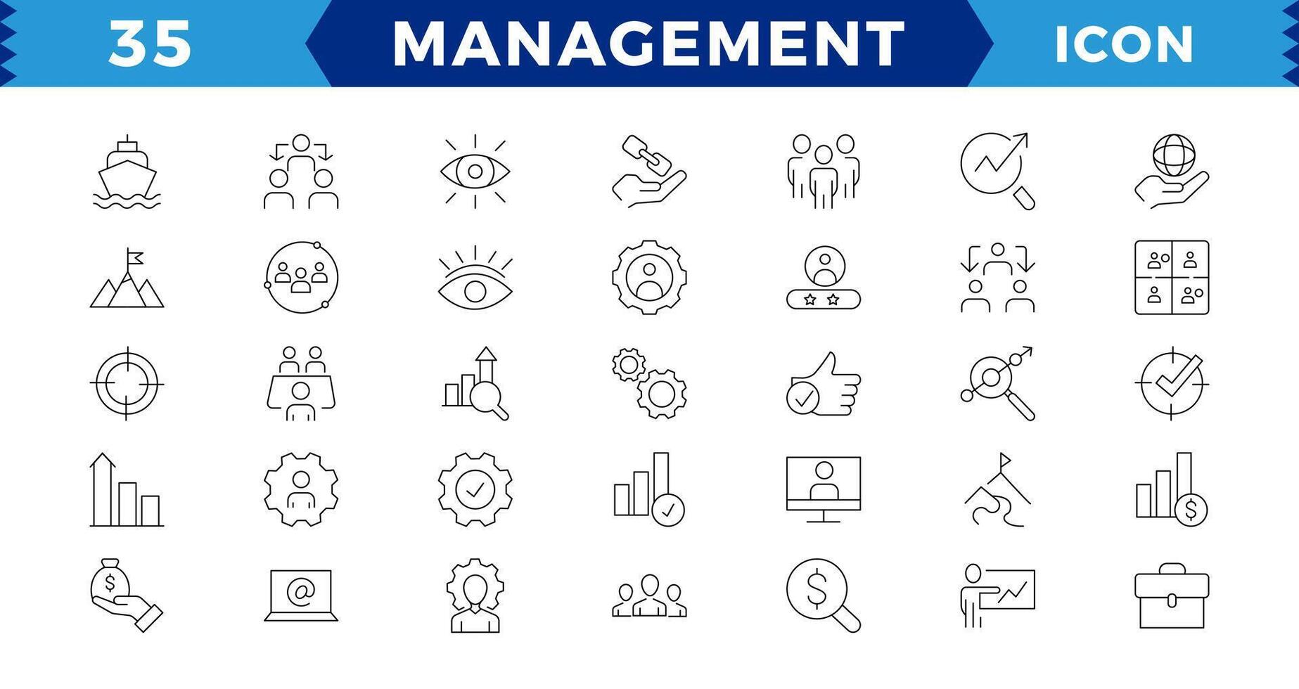 Business and management line icons set, web icons in line style.Career, Human Resources, Employee, Strategy, Time management, planning, project, startup, marketing. vector