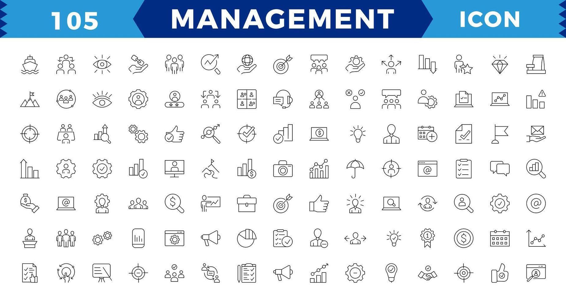 Business and management line icons set, web icons in line style.Career, Human Resources, Employee, Strategy, Time management, planning, project, startup, marketing. vector