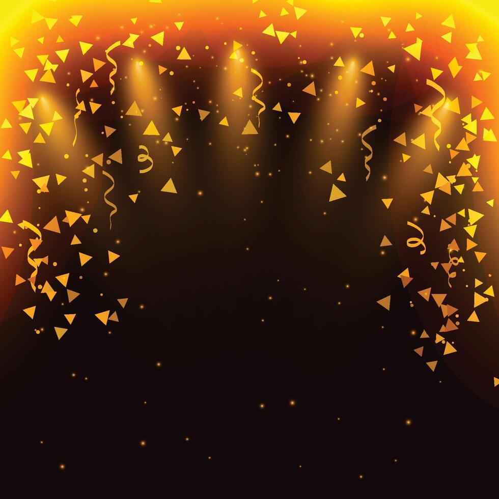 Celebration background with confetti and ribbons. illustration. vector