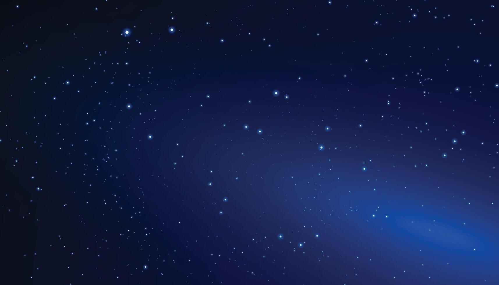 Starry night sky space seamless pattern. Galaxy shiny stars background, fabric seamless print or textile background. Wrapping paper space pattern or wallpaper with comet, glowing constellations vector