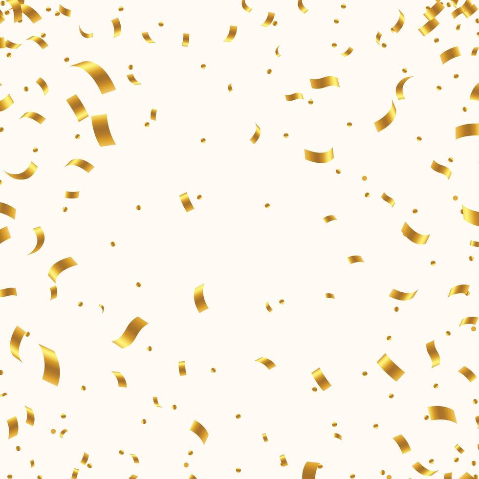 Gold confetti. Celebration carnival ribbons. Luxury greeting card. illustration. vector