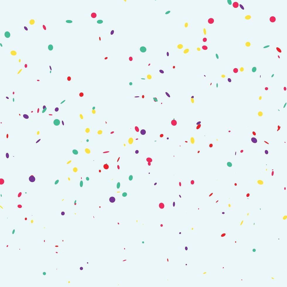Colorful confetti and serpentine ribbons falling from above. Streamers, tinsel seamless frame border background in simple flat cartoon modern style. vector
