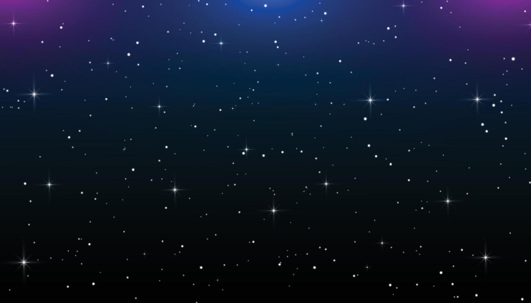 Starry night sky space seamless pattern. Galaxy shiny stars background, fabric seamless print or textile background. Wrapping paper space pattern or wallpaper with comet, glowing constellations vector