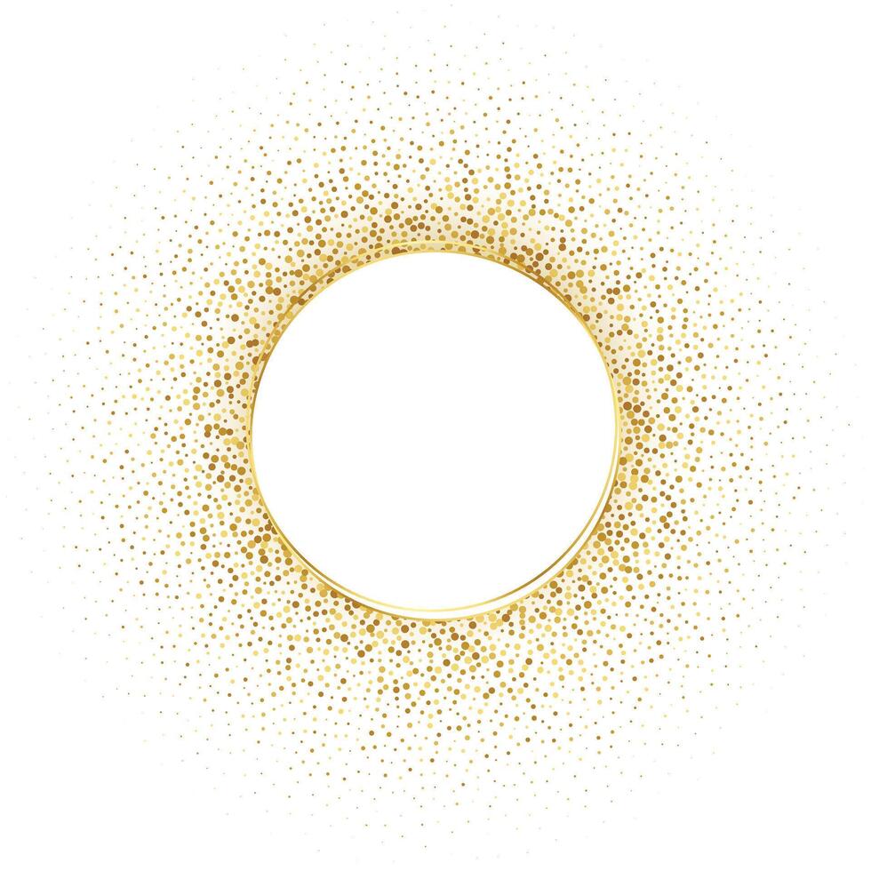Gold Glitter Confetti Dots Abstract Circle Shape vector