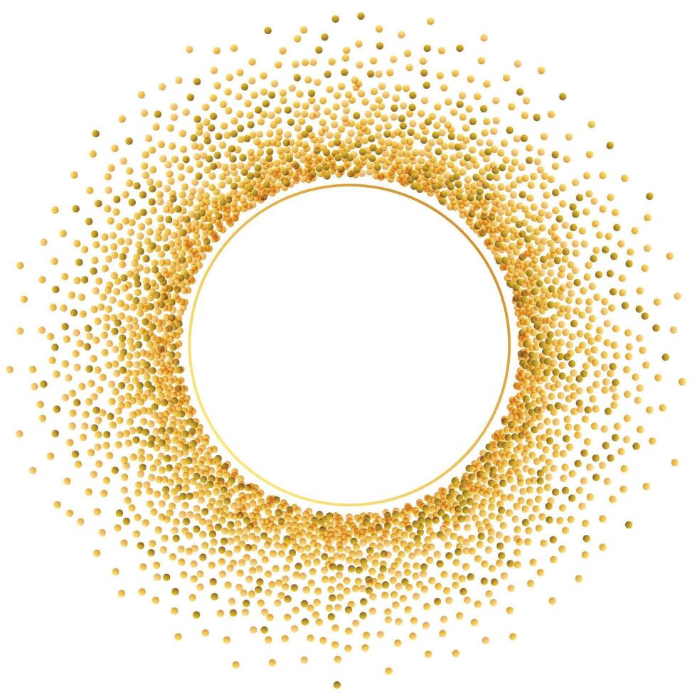Gold Glitter Confetti Dots Abstract Circle Shape vector