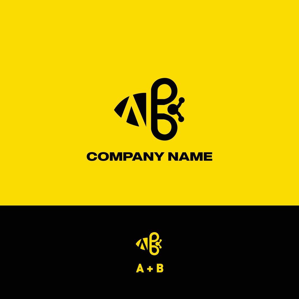 Flat icon logo bee animal company template vector