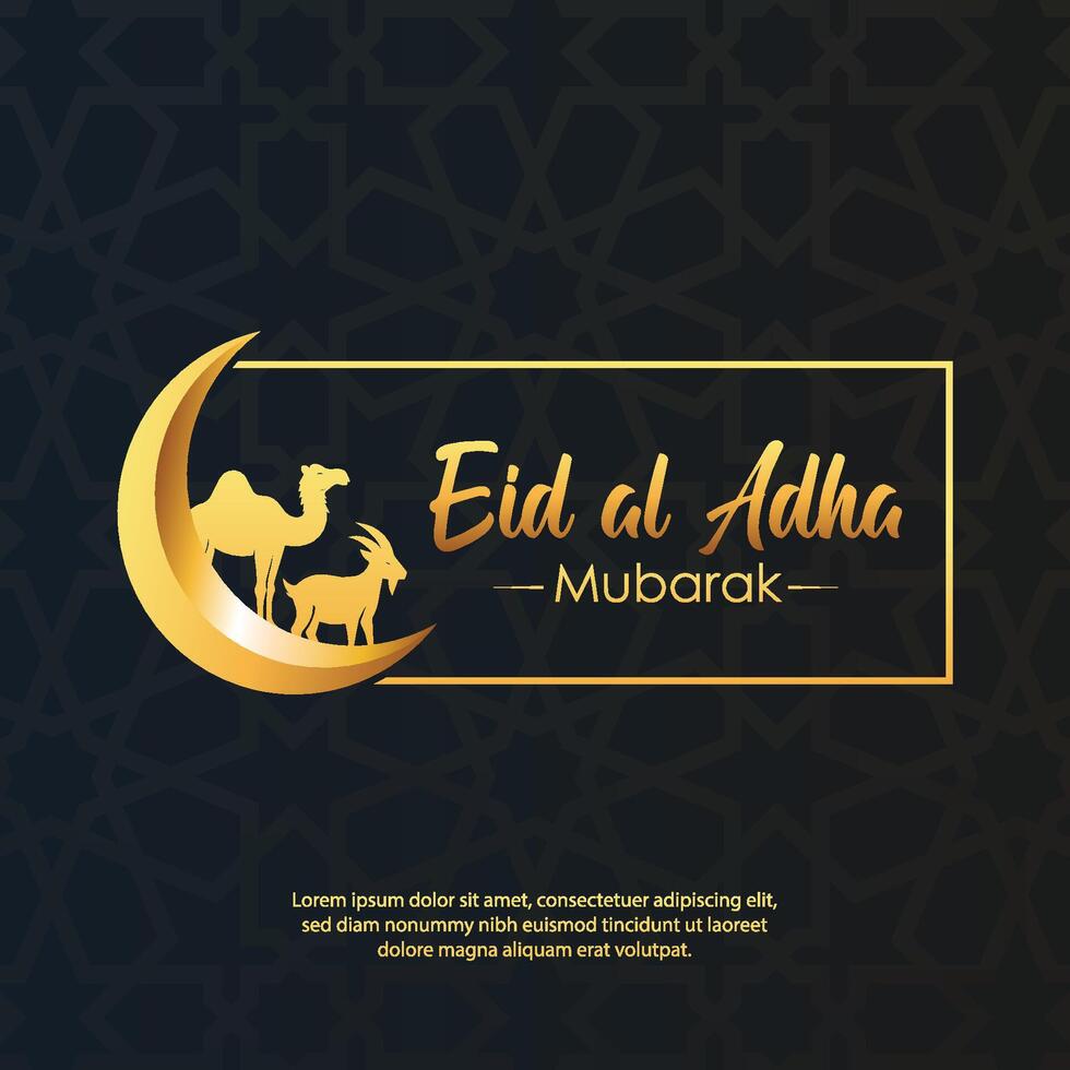 Eid al Adha Mubarak Islamic social media Post template vector