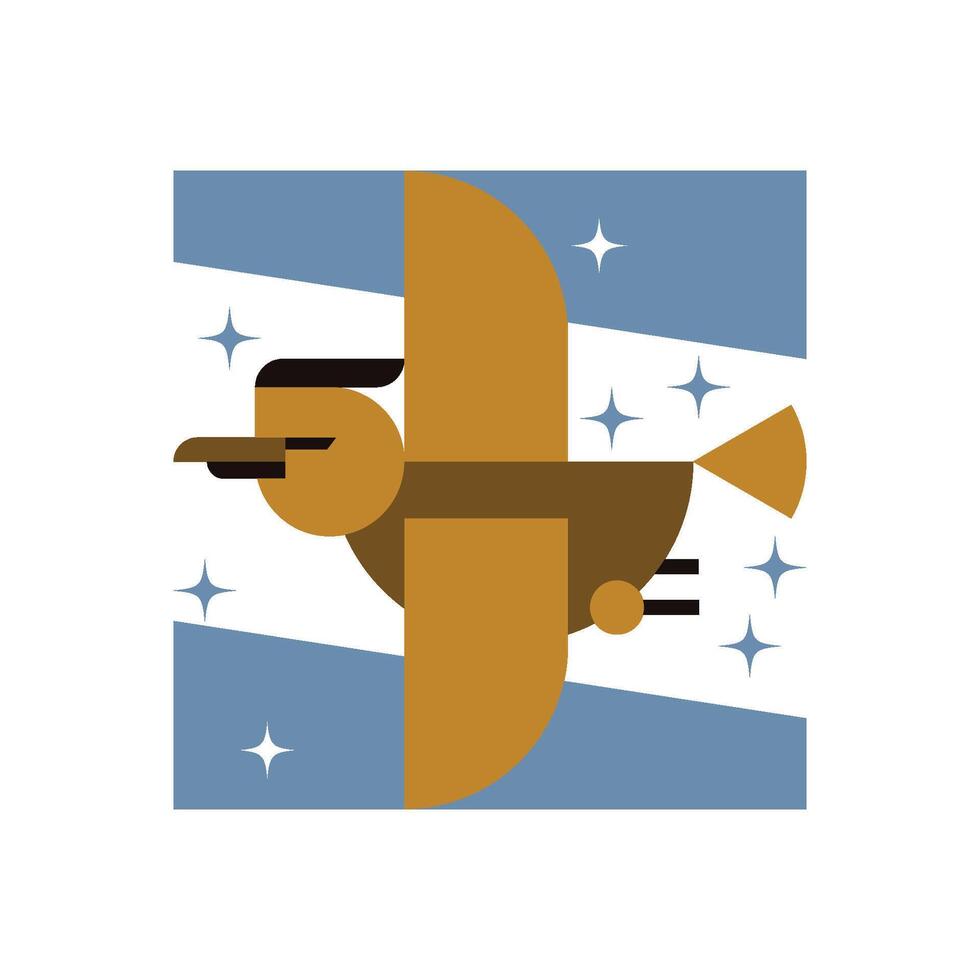 ILLUSTRATION 56 GEOMETRIC BIRD FLYING ON THE SKY vector