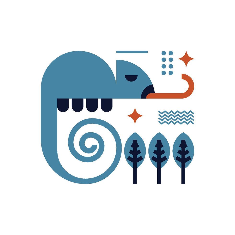 ILLUSTRATION 41 GEOMETRIC CHAMELEON vector