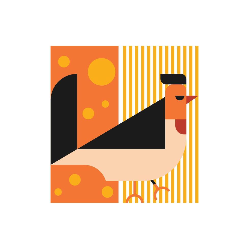 ILLUSTRATION 45 GEOMETRIC FUNNY BIRD vector