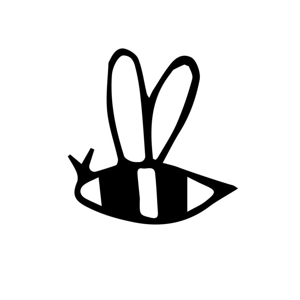 Hand drawn cute little bee vector