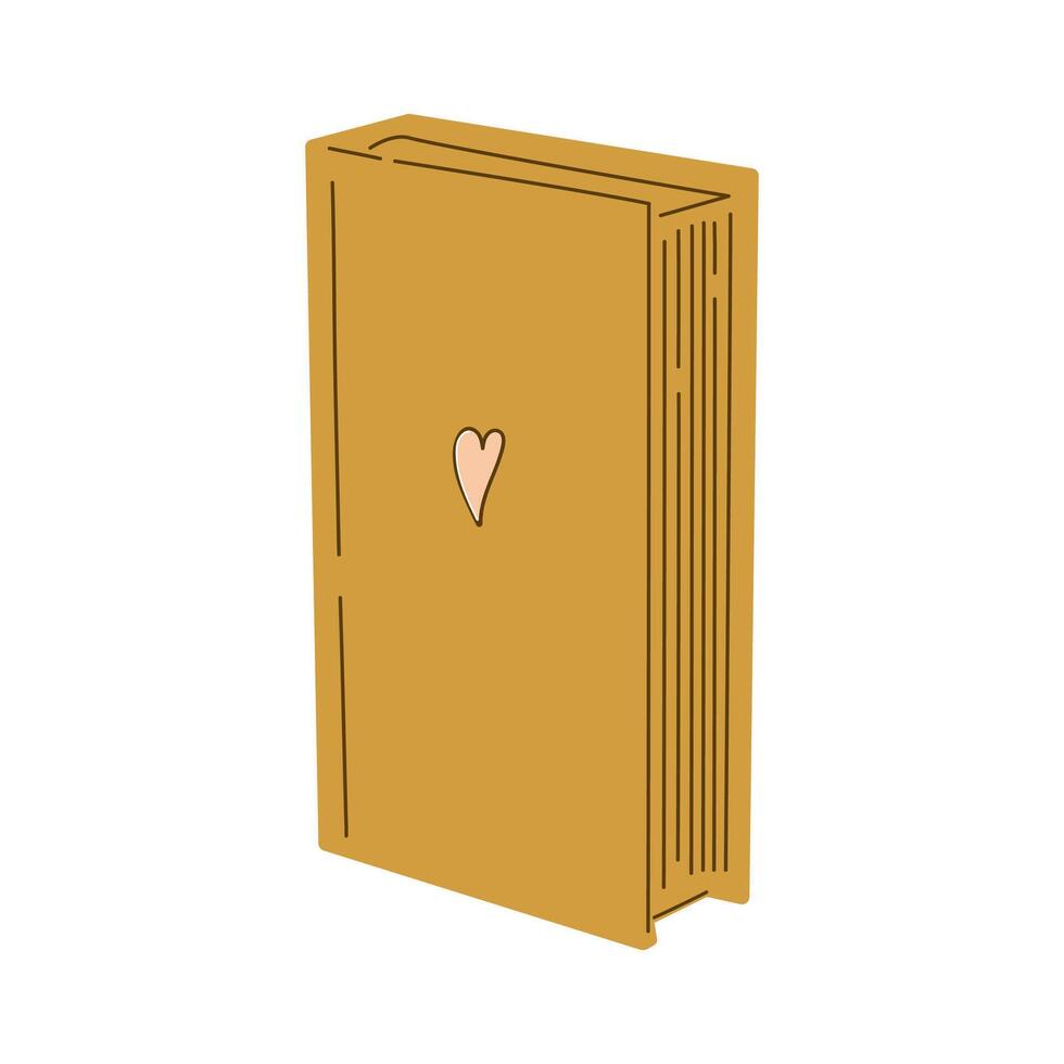 Hand drawn cute book with little heart vector