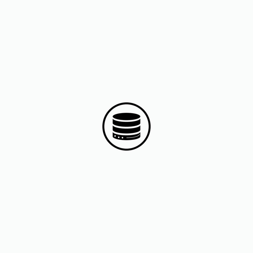 modern silhouette database with circle icon vector