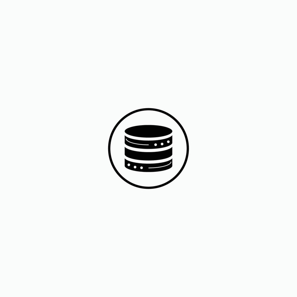 modern silhouette database with circle icon vector