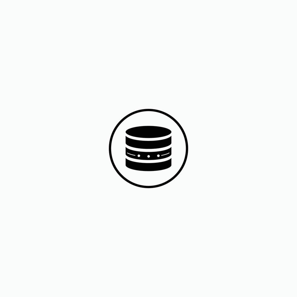 modern silhouette database with circle icon vector