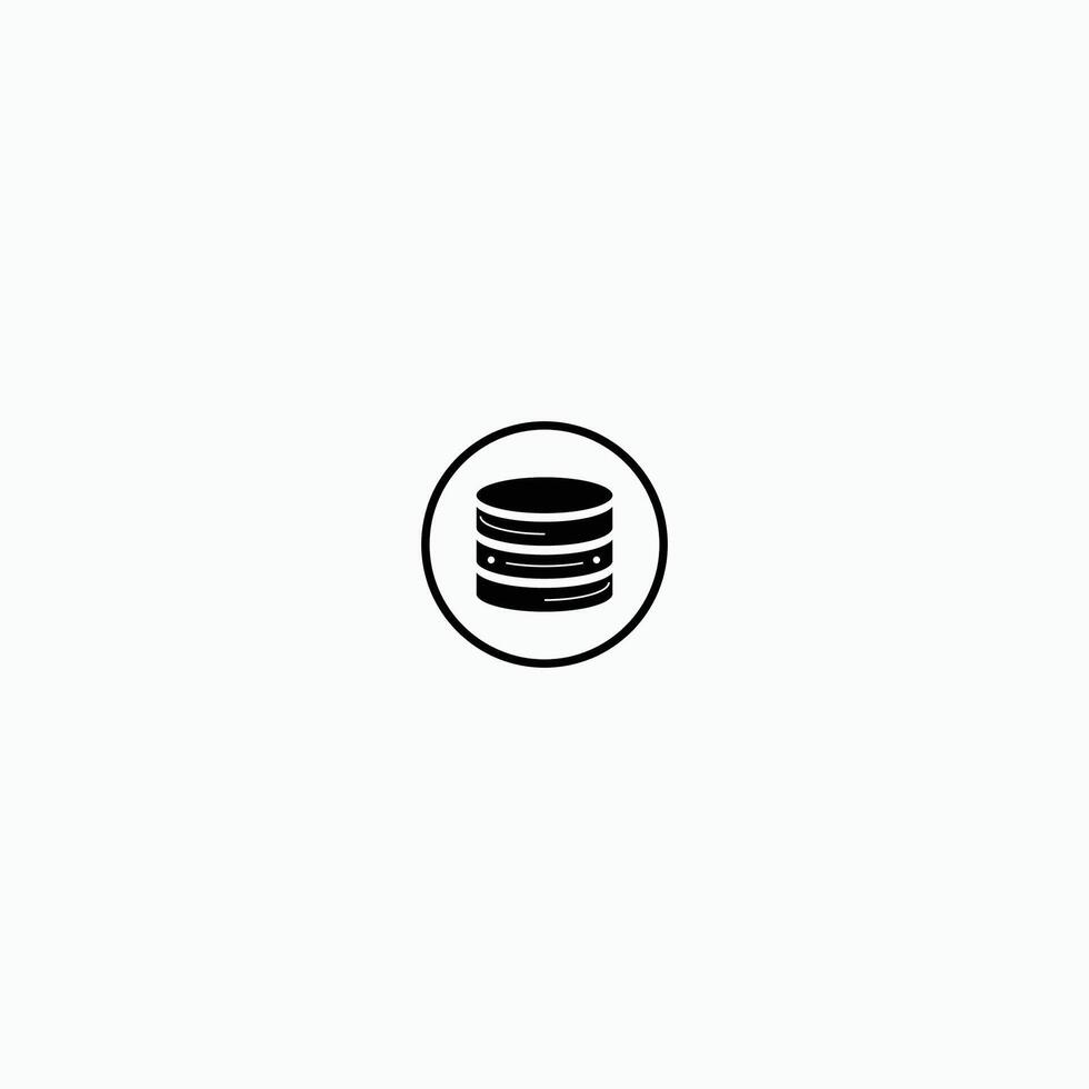 modern silhouette database with circle icon vector