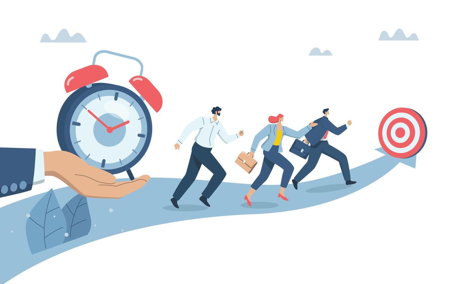 Countdown sign on a big clock, Professional scheduling of work teams on time, Timing concept, Efficient business organization, Business team racing against time. design illustration. vector