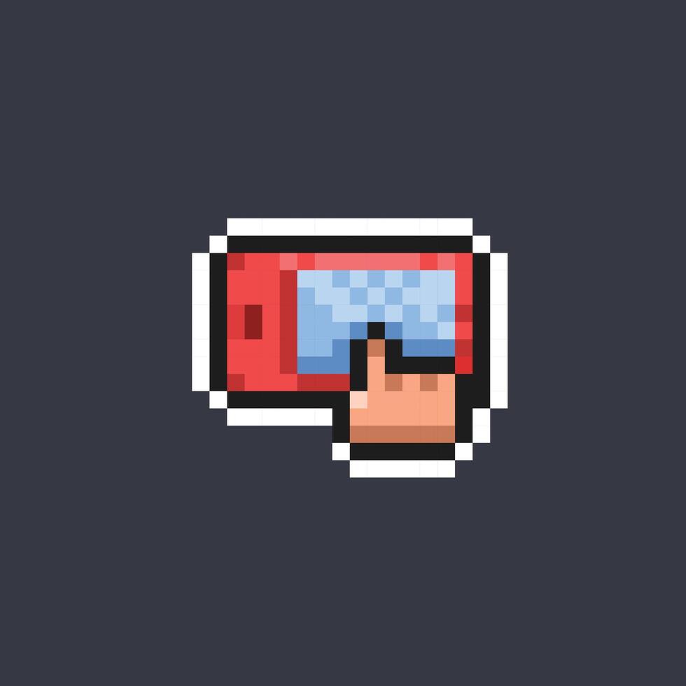 touch screen tablet phone in pixel art style vector