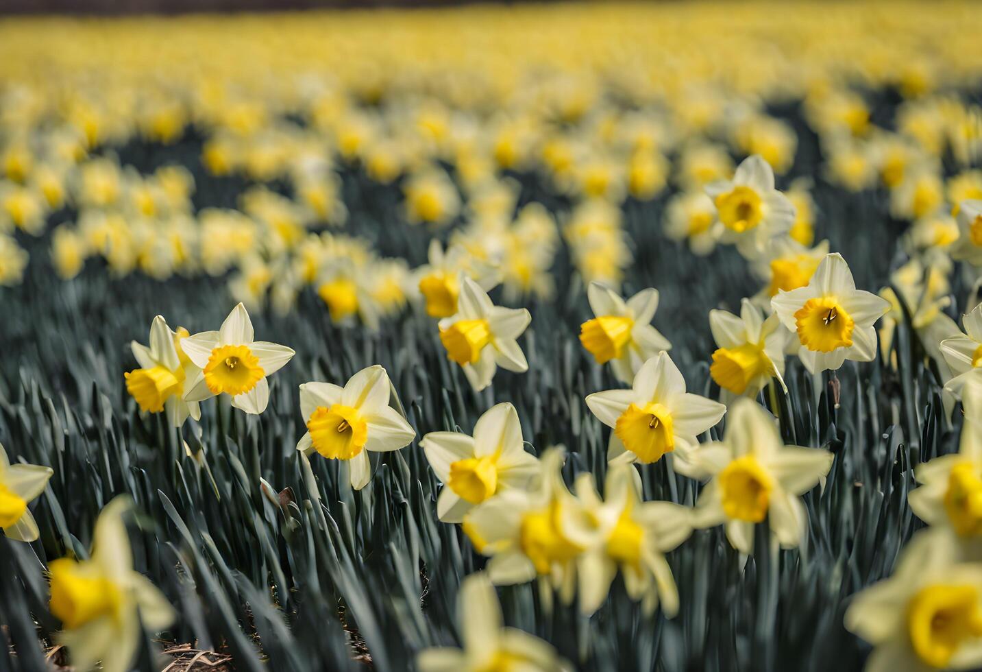 A view of a field of Daffodils photo