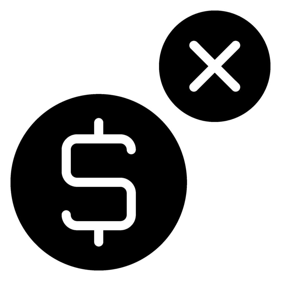 not accepted glyph icon vector