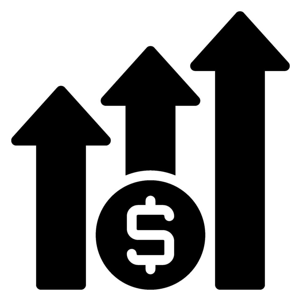 growth glyph icon vector