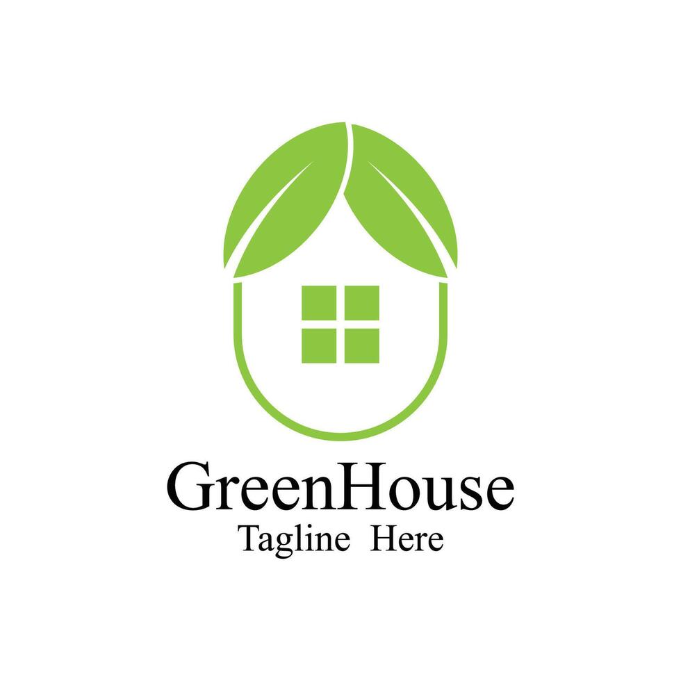 green house logo design vector