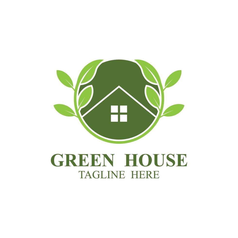 green house logo design vector