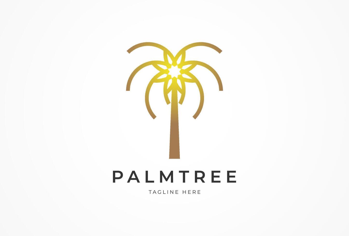 Palm Tree Logo, palm tree with star combination, usable for brand and company logos, illustration vector