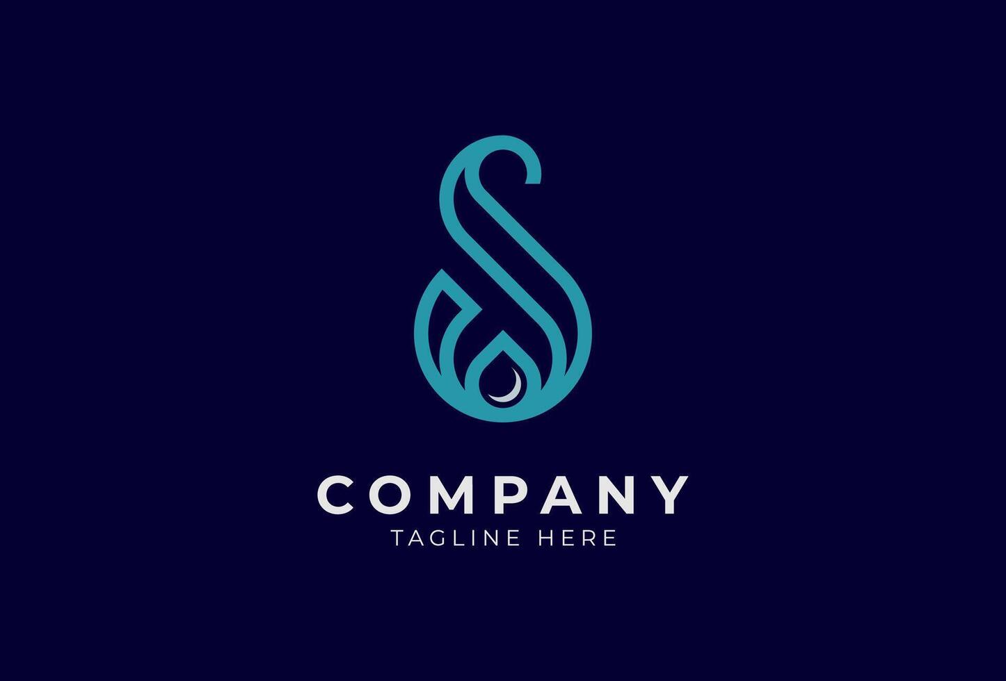 Letter S Drop Logo, letter S with water drop icon combination, flat design Logo template element, illustration vector