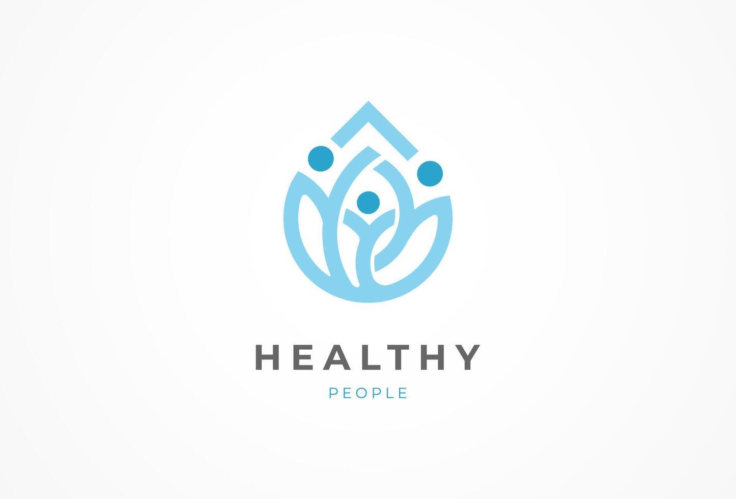 People logo design, humans with water drop icon combination, people logo design template design element, illustration vector