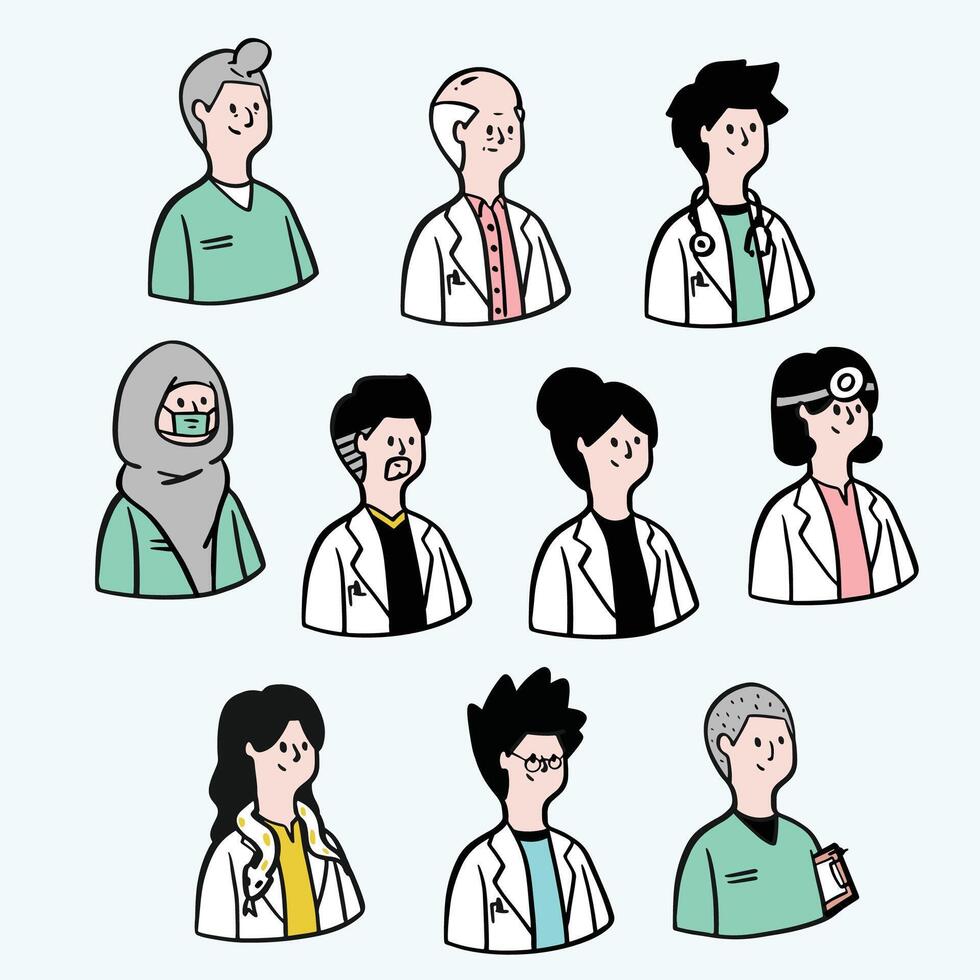 Doctors and Nurses Illustration vector