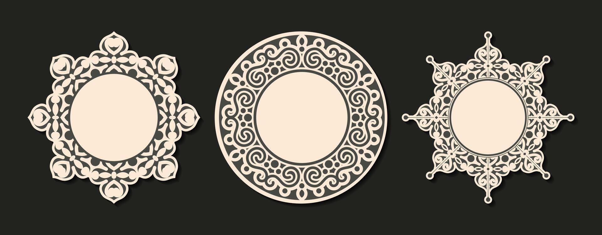 isolated vintage label design with circle frame vector