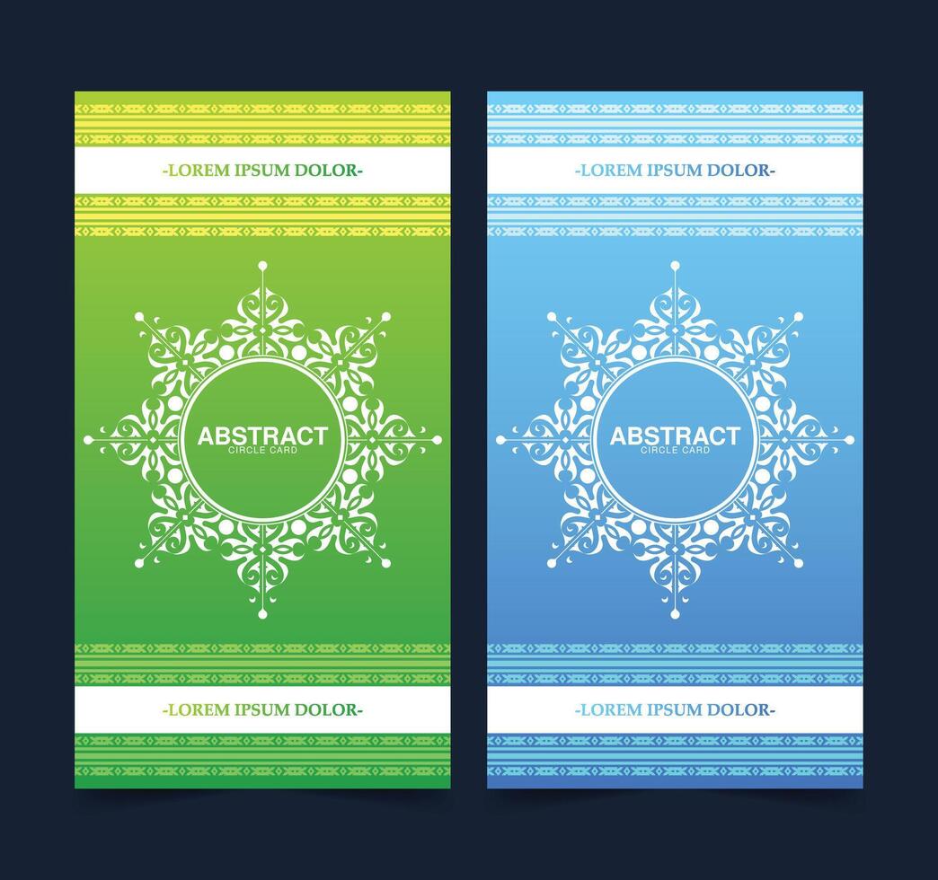 colorful ornament circle greeting card vector