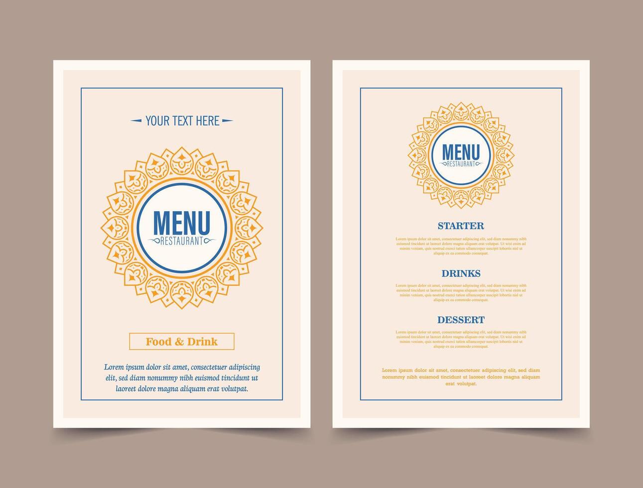 colorful restaurant menu layout design vector