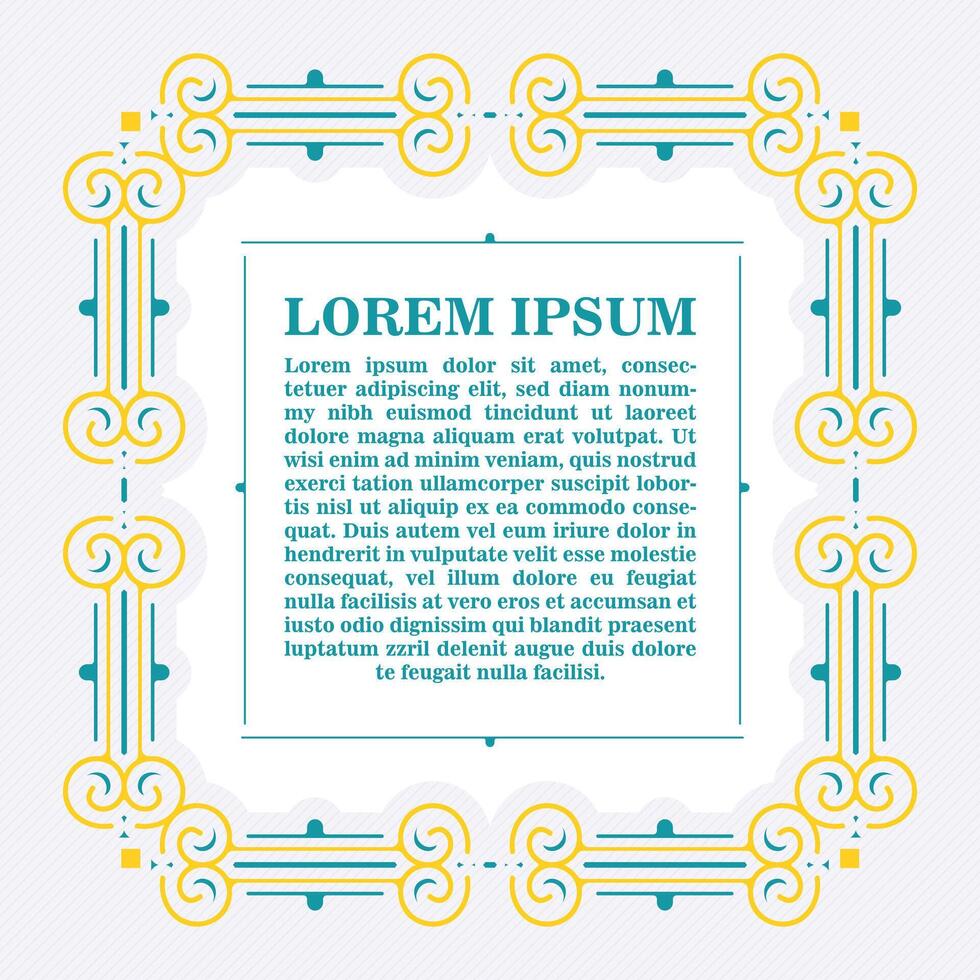 Colorful calligraphy square ornament border line vector