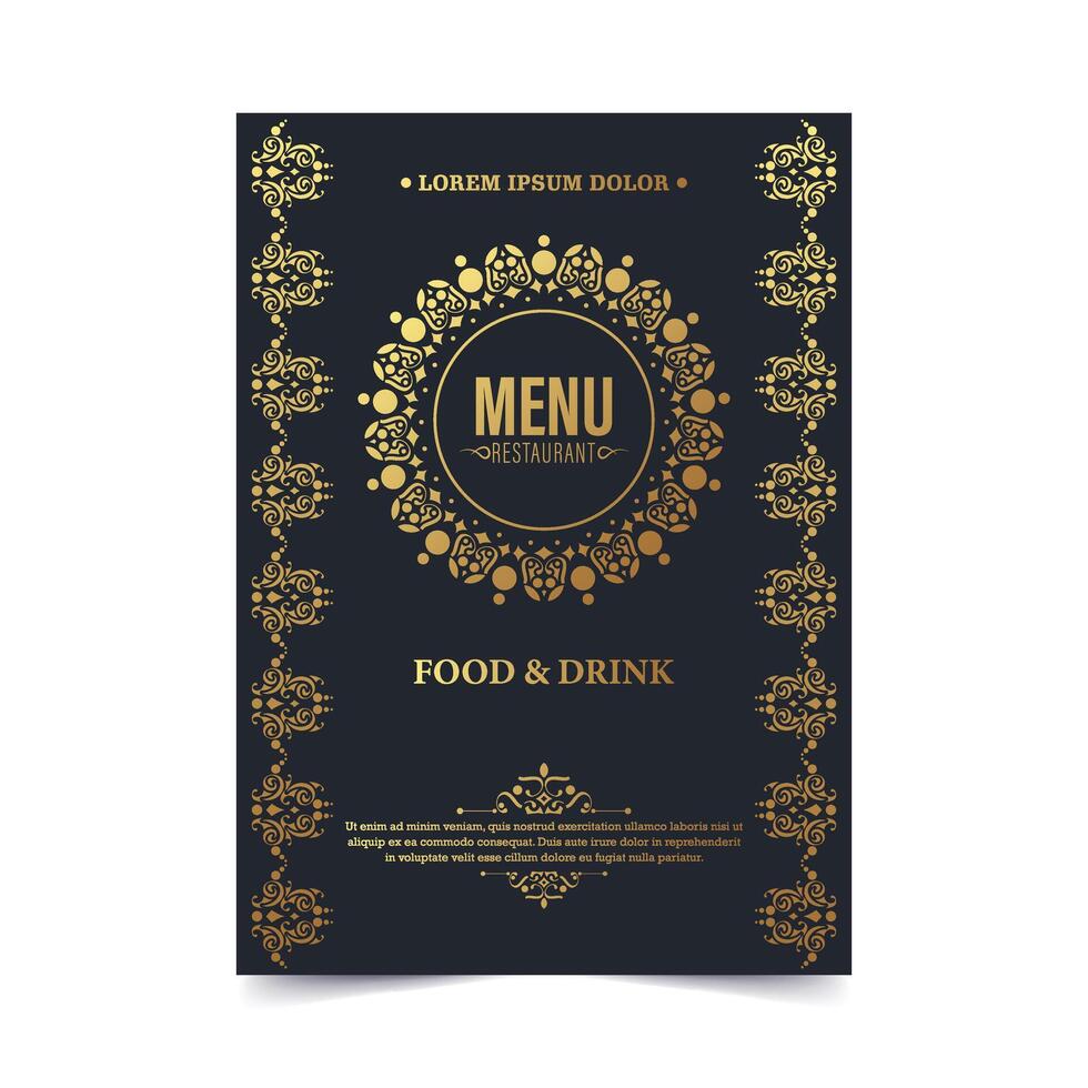 Luxury Menu Layout with Ornamental Elements vector